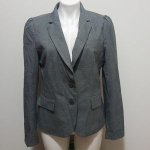 NY&C Gray Plaid Two-Button Suit Blazer
